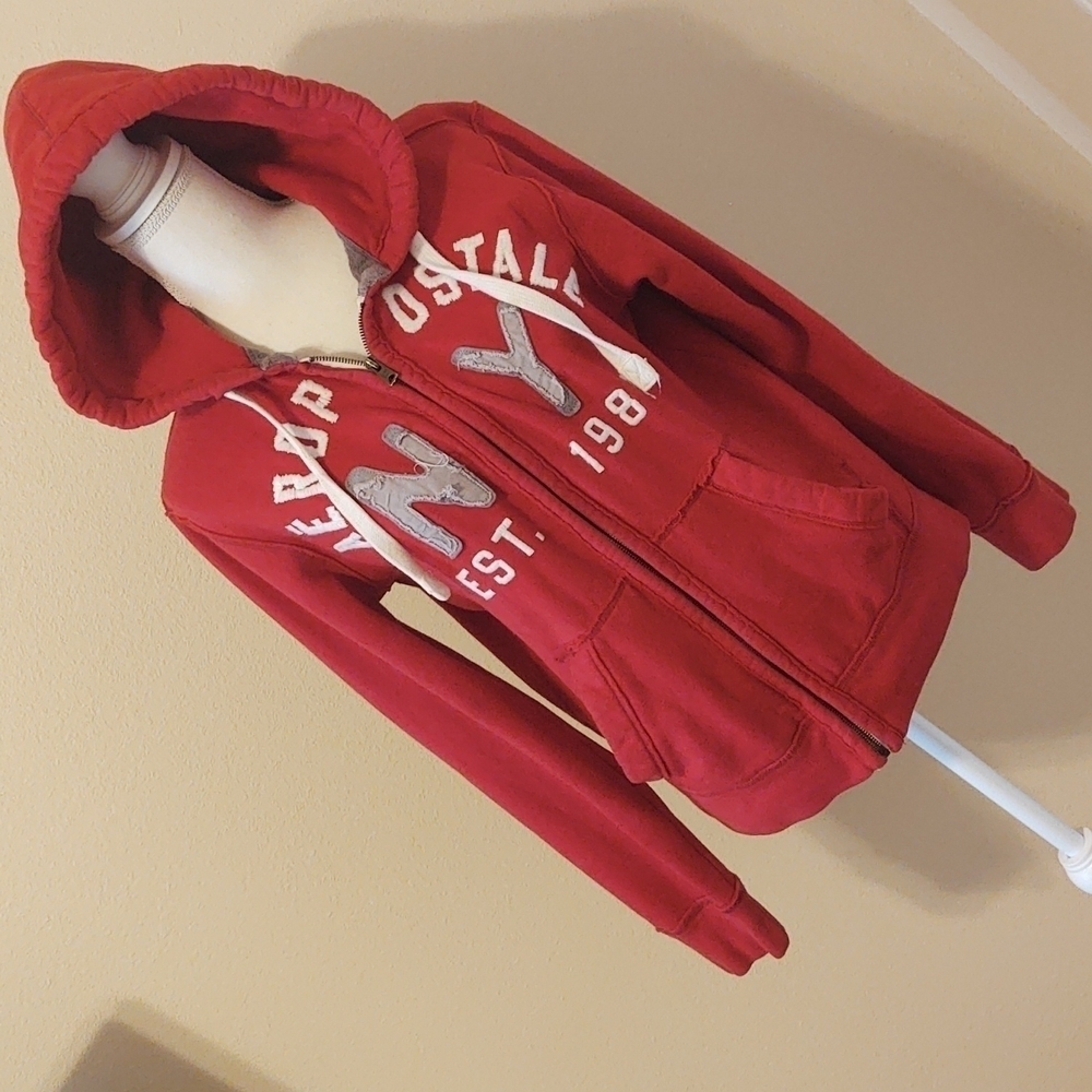 Aeropostale Women's Red Jacket with hood - Picture 2 of 7